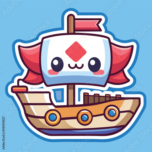 Cute Cartoon Ship