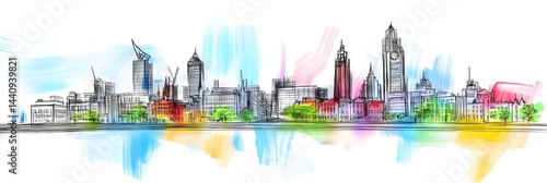 manga belfast ireland downtown skyline