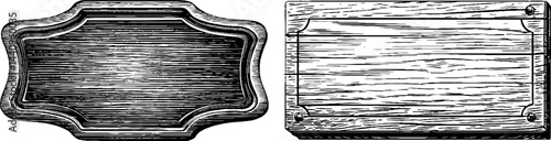 Intricate engraved wooden nameplates for design and decoration projects