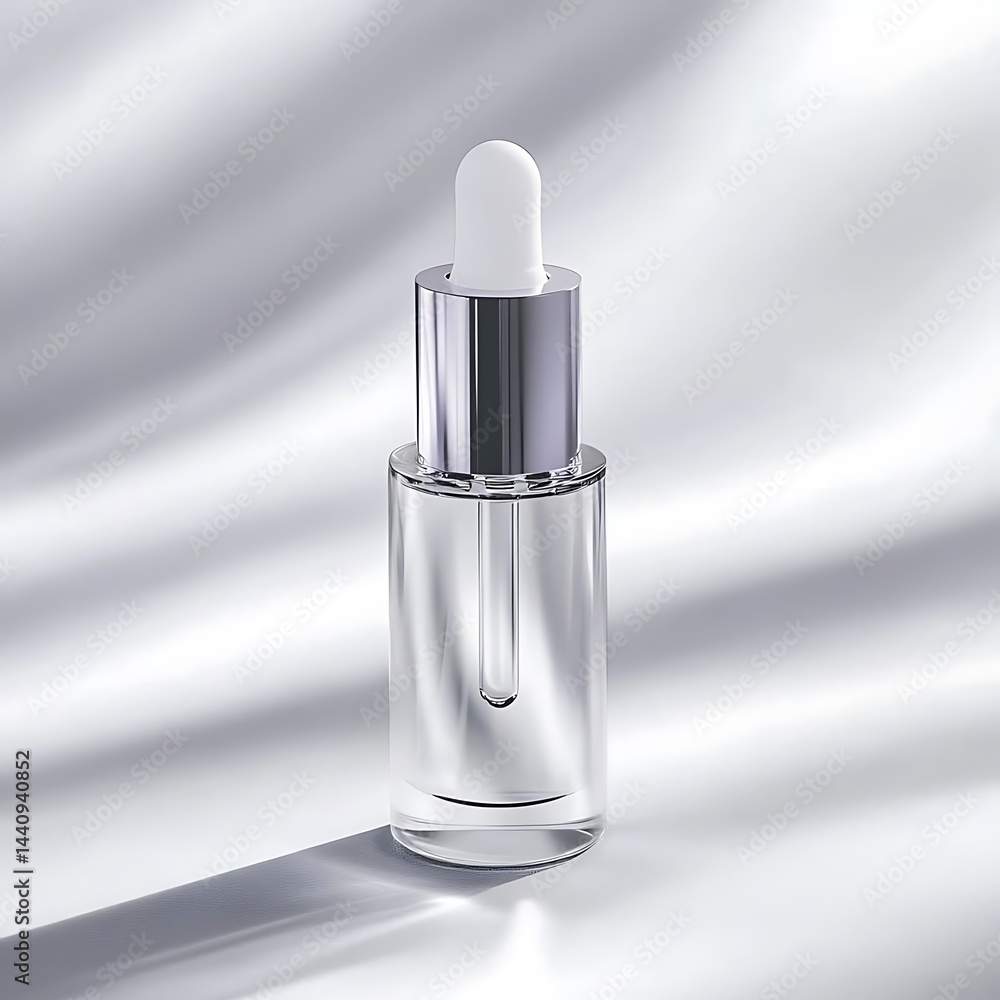 Glass Dropper Bottle with Silver Cap. Glass Dropper Bottle with Silver Cap.
