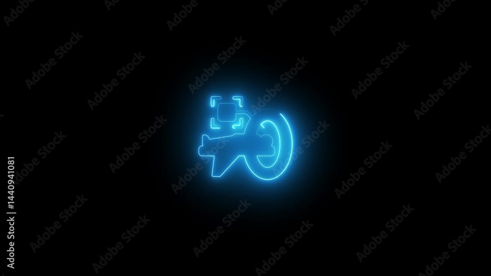 a glowing neon Ct Scan icon animation video on black background a glowing neon Ct Scan icon animation video on black background
