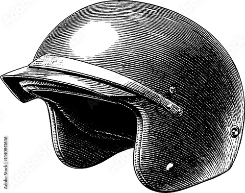 Engraved vintage speed skating helmet design for sports memorabilia and retro decor