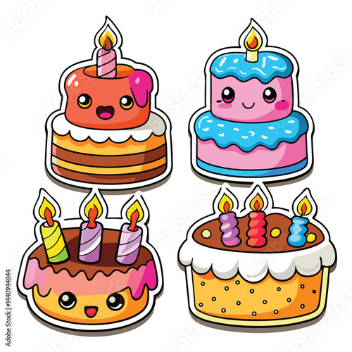 Cute cartoon birthday cakes
