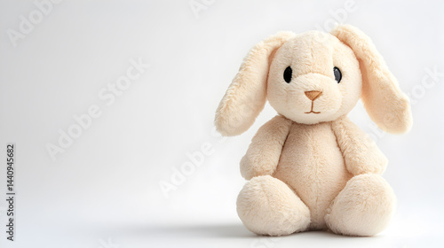 A stuffed rabbit is sitting