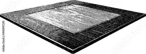 Engraved wrestling mat design for sport and fitness themes