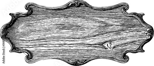 Vintage engraved wooden frame design for poster or pinboard decoration