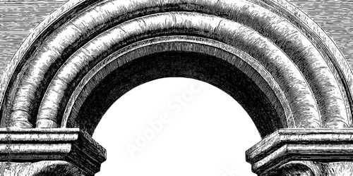 Historic architectural engravings of chancel arch and triforium design for educational and decorative use