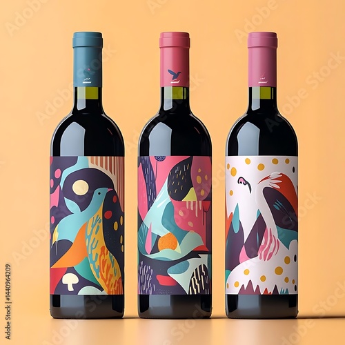 Abstract Wine Bottle Designs.