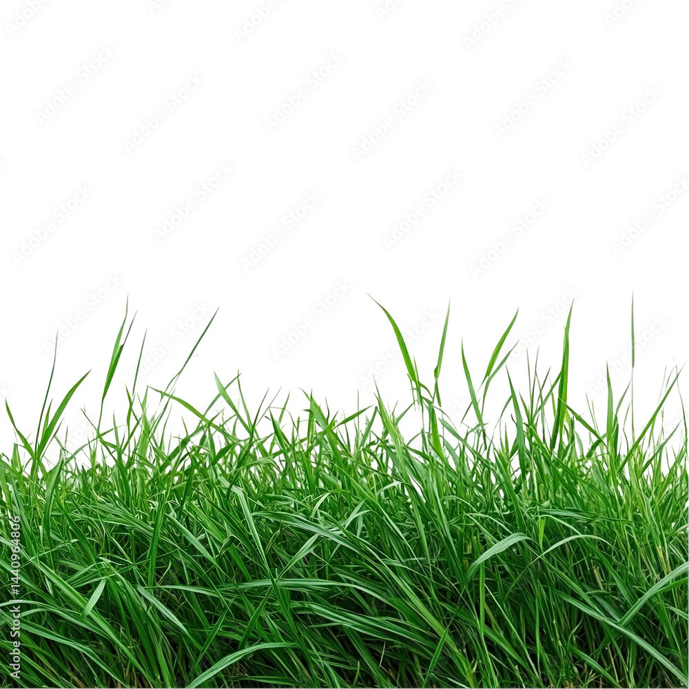Vibrant green grass blades isolated on lush summer meadow texture nature on transparent background Vibrant green grass blades isolated on lush summer meadow texture nature on transparent background