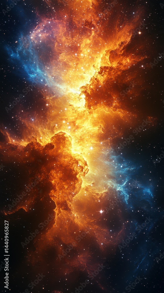 Fototapeta premium Colorful nebula in outer space showcasing vibrant hues and cosmic clouds