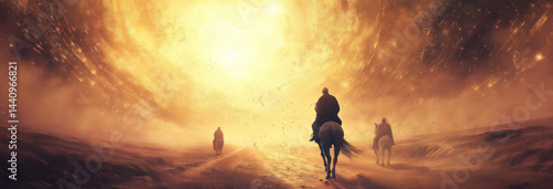 A barren road stretching through the wilderness, dusty and desolate. A bright, blinding light suddenly bursts from the sky, knocking Saul (later Paul) to the ground.