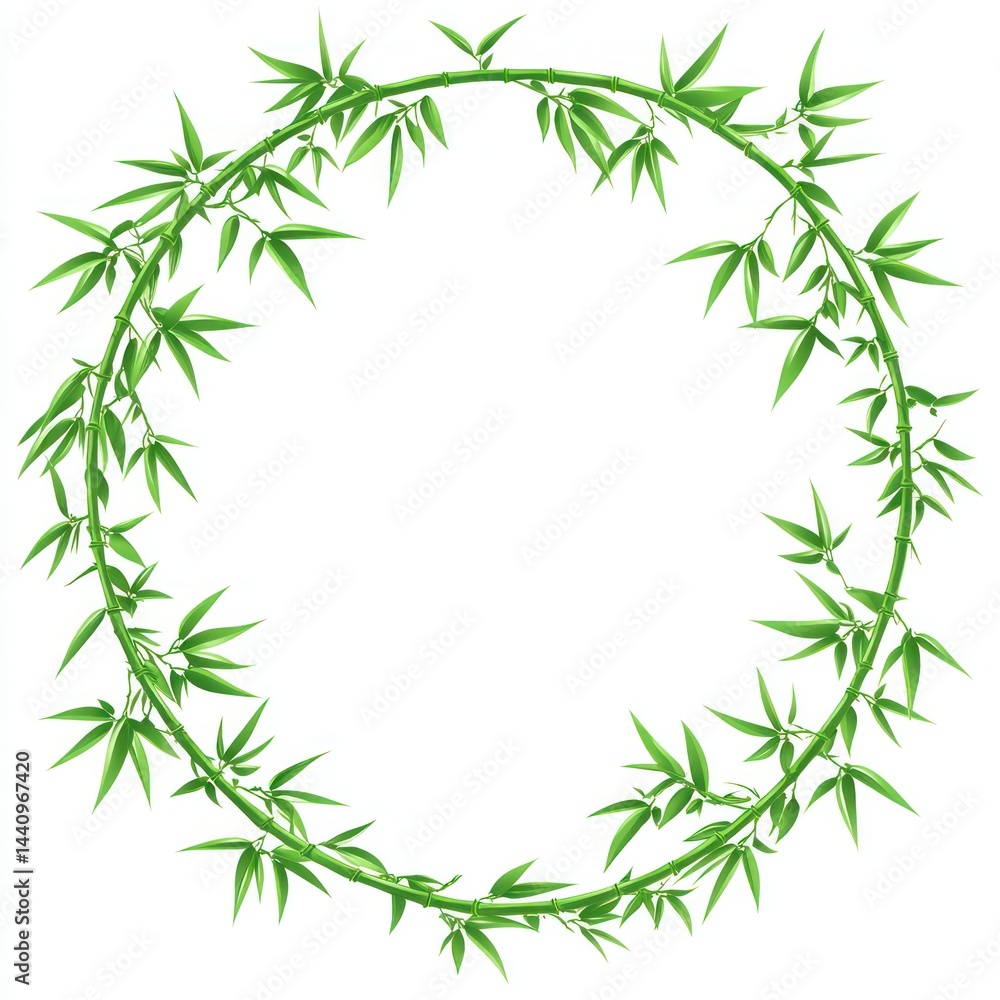 Fototapeta premium Round Bamboo Frame for Image Design