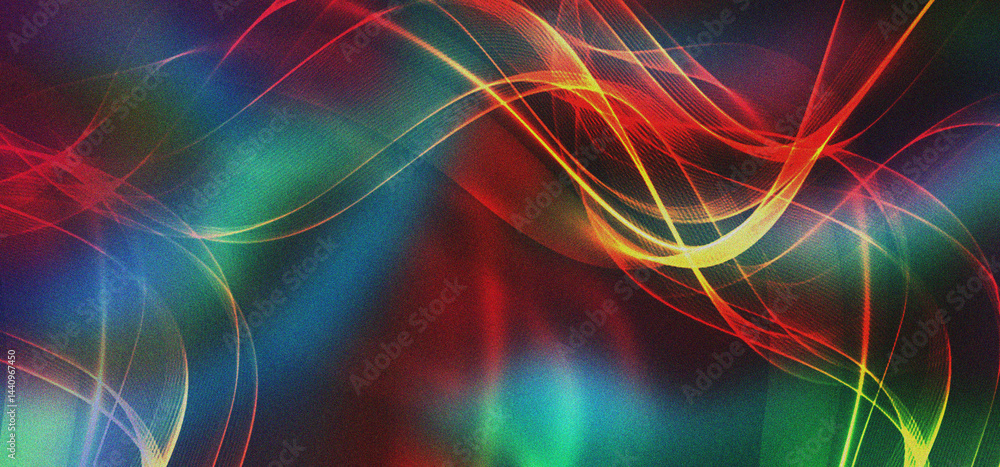 Obraz premium Energetic, swirling trails of vibrant multicoloured light on a dark canvas, creating dynamic glowing motion Background