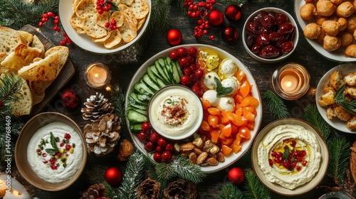 Wallpaper Mural Festive Christmas appetizer platter spread. Torontodigital.ca