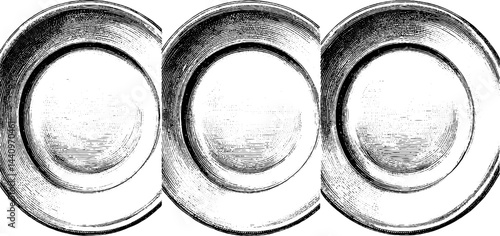 Classic engraved porcelain plates design for vintage tableware collection