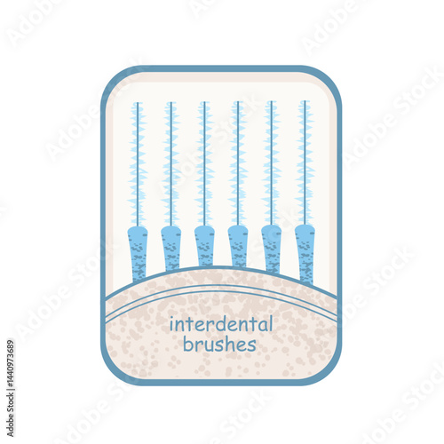 Vector illustration of dental floss with holder. Flat clean design of plastic floss for oral hygiene and interdental cleaning. Isolated on white background, ideal for dental care