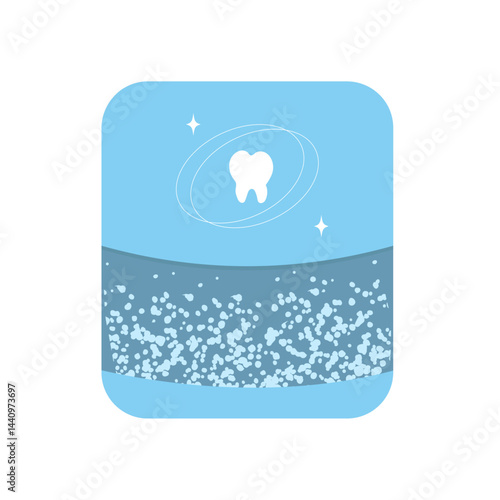 Vector illustration of dental floss in container. Clean flat design of oral hygiene product, for cleaning interdental spaces and gum care. Isolated on white background, for dental care, oral health