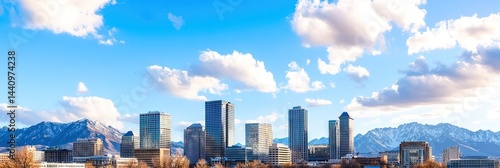 cinematic salt lake city downtown skyline