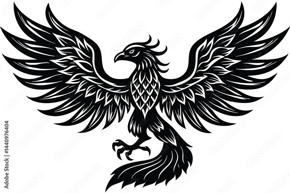 phoenix bird silhouette vector illustration phoenix bird silhouette vector illustration