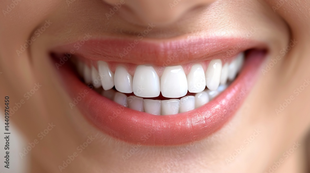 Close up of a smiling mouth with a perfectly fitted dental implant Close up of a smiling mouth with a perfectly fitted dental implant