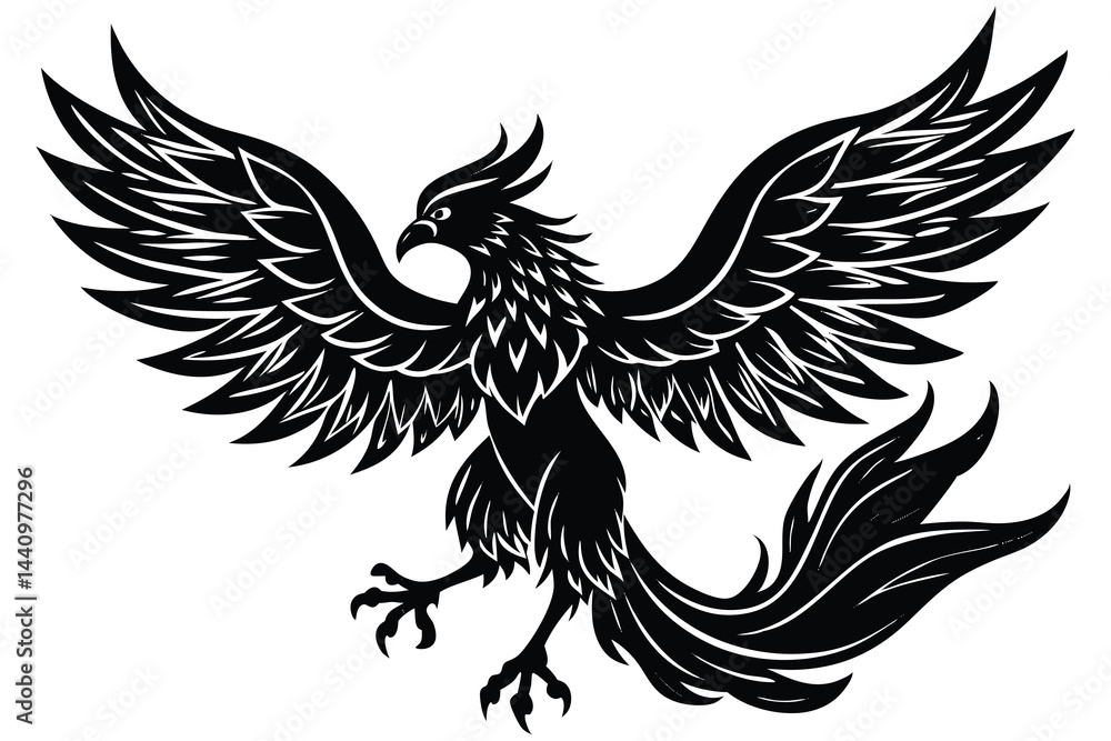 phoenix bird silhouette vector illustration phoenix bird silhouette vector illustration