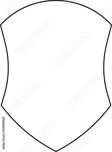 Shield crafted in a thick iron-style contour with knight-inspired heraldic elements.