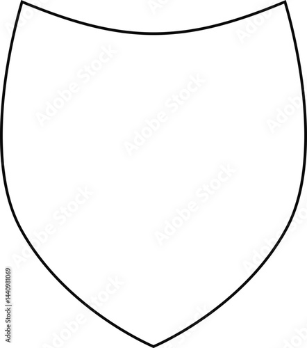 Hexagonal shield featuring a reinforced contour design with bold lines forming a structured battle plate emblem.