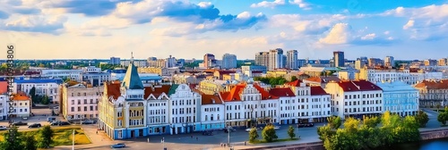 overhead photo of minsk belarus downtown skyline