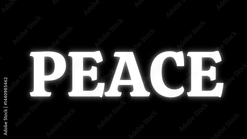 The word 'PEACE' with a simple rotating globe. The word 'PEACE' with a simple rotating globe.