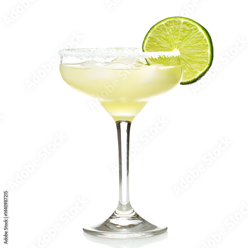 Classic margarita cocktail with lime