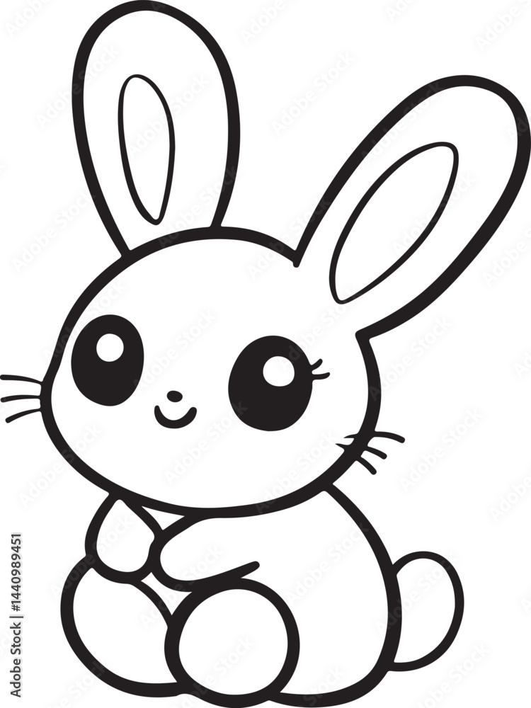 Rabbit Bunny Outline Stroke Vector Illustration on Transparent Background Rabbit Bunny Outline Stroke Vector Illustration on Transparent Background