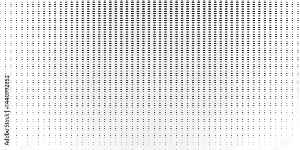 Obraz premium Dotted halftone gradient texture. Vanishing polka dot background. Repeating dots gradation pattern background. Black fading comic pop art overlay backdrop. Raster effect wallpaper. Vector halftone