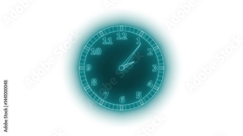 Wallpaper Mural Neon Countdown with Analog Clock Animation Torontodigital.ca