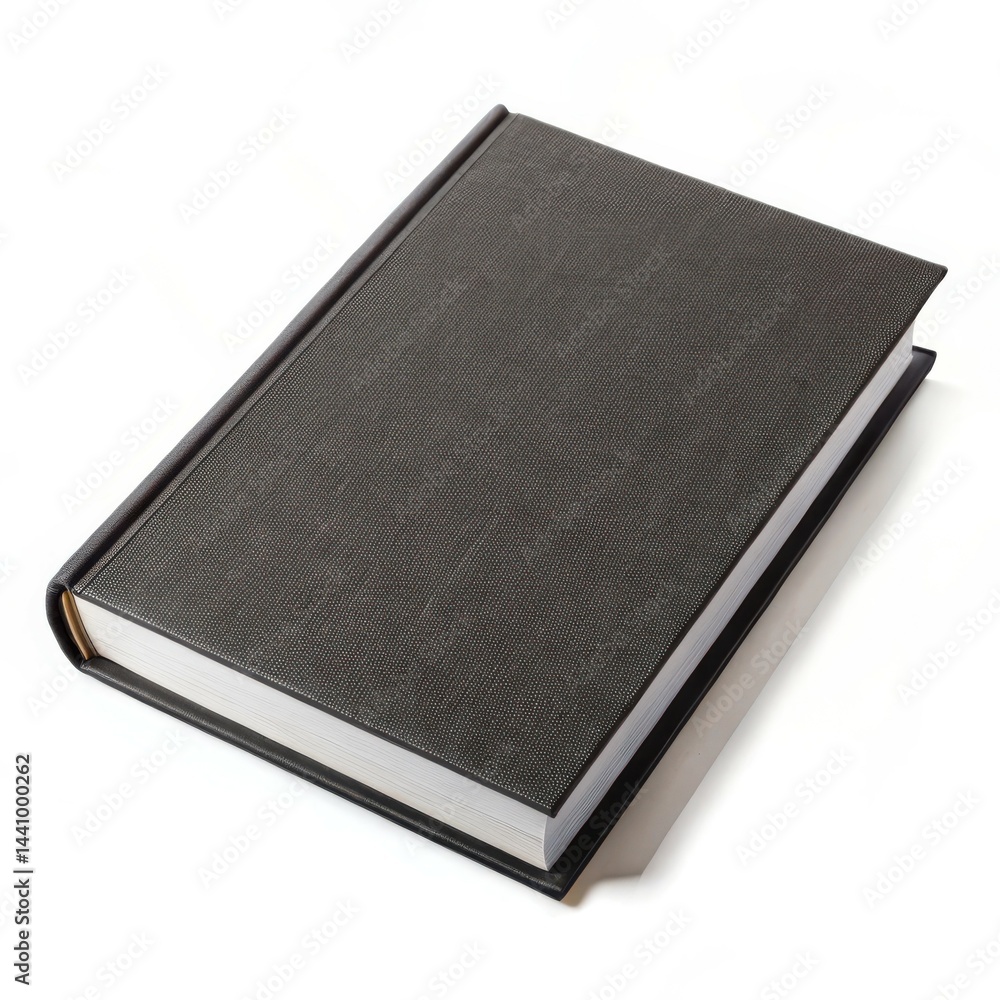 Hardback Book Mockup With Textured Dark Gray Cover On White Background Hardback Book Mockup With Textured Dark Gray Cover On White Background