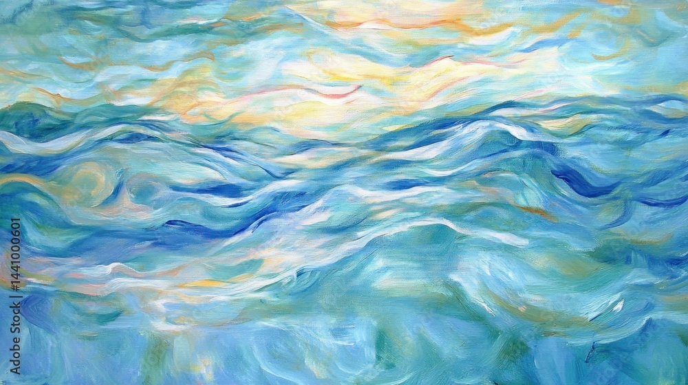Abstract seascape with gentle, flowing waves. Abstract seascape with gentle, flowing waves.