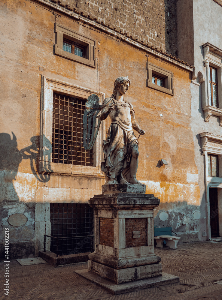 Castel Sant'Angelo, also known as Mausoleum of Hadrian, is a towering rotunda in Parco Adriano, Rome, Italy. It was initially commissioned by the Roman Emperor Hadrian as a mausoleum for himself and h