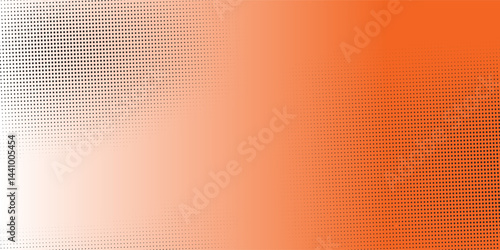 Yellow orange halftone pattern. Retro comic gradient background. Square pixilated dot cartoon texture. Pop art faded gradient pattern. Vector backdrop.