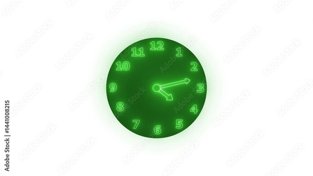 Countdown Analog Clock Animation, Glowing Neon Analog Clock Timer Countdown Animation Countdown Analog Clock Animation, Glowing Neon Analog Clock Timer Countdown Animation
