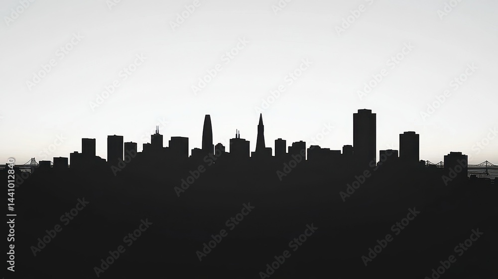 Naklejka premium San Francisco city skyline silhouette