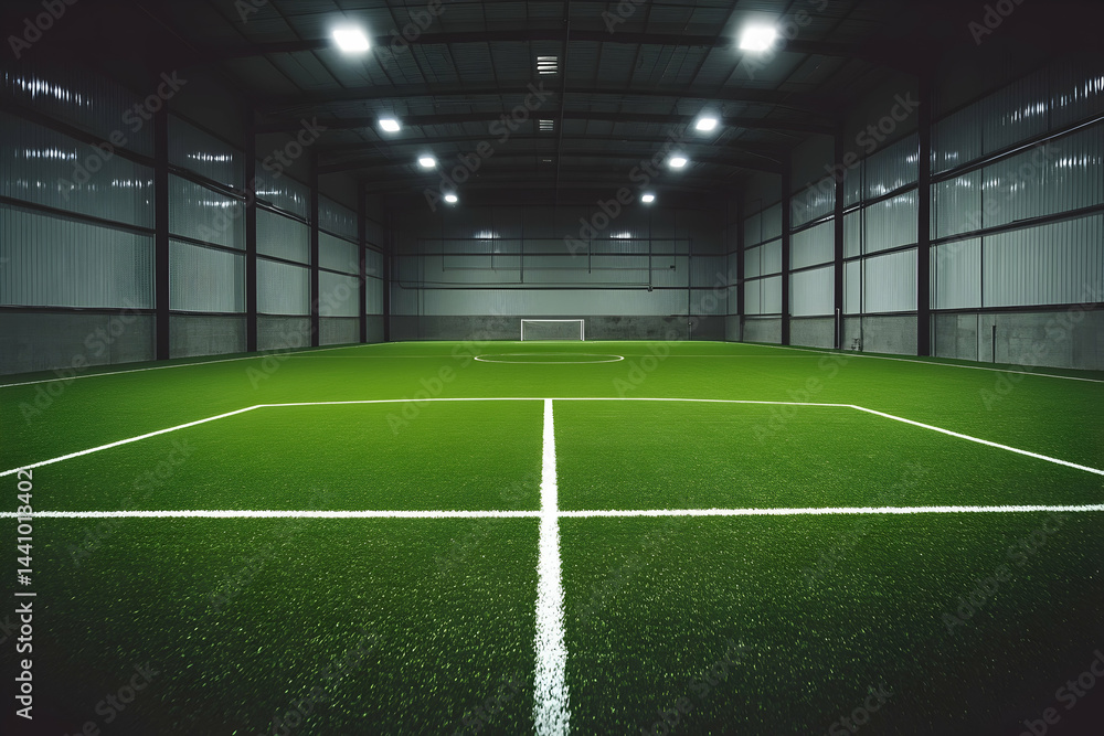 Fototapeta premium soccer field with green grass and lines