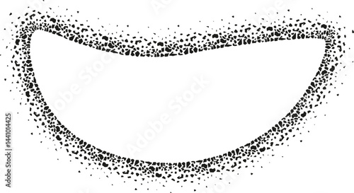 Wavy abstract shape with soft flowing edges and a rough grainy border inspired by natural stone textures.