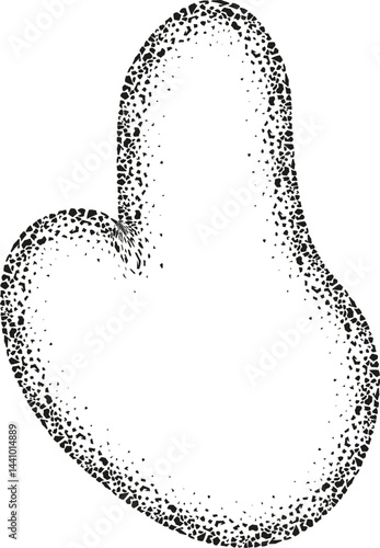 Subtle abstract shape with gentle curves and a textured border inspired by organic natural forms.