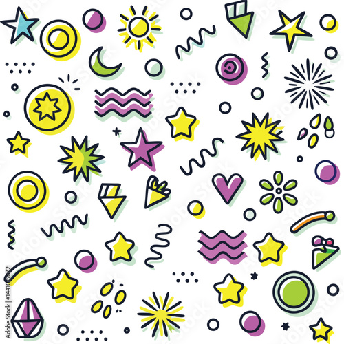 Cute, Colorful Doodle Pattern