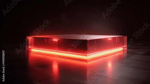 Obraz na płótnie Innovative perovskite LED technology producing vibrant pure red light display w salonie