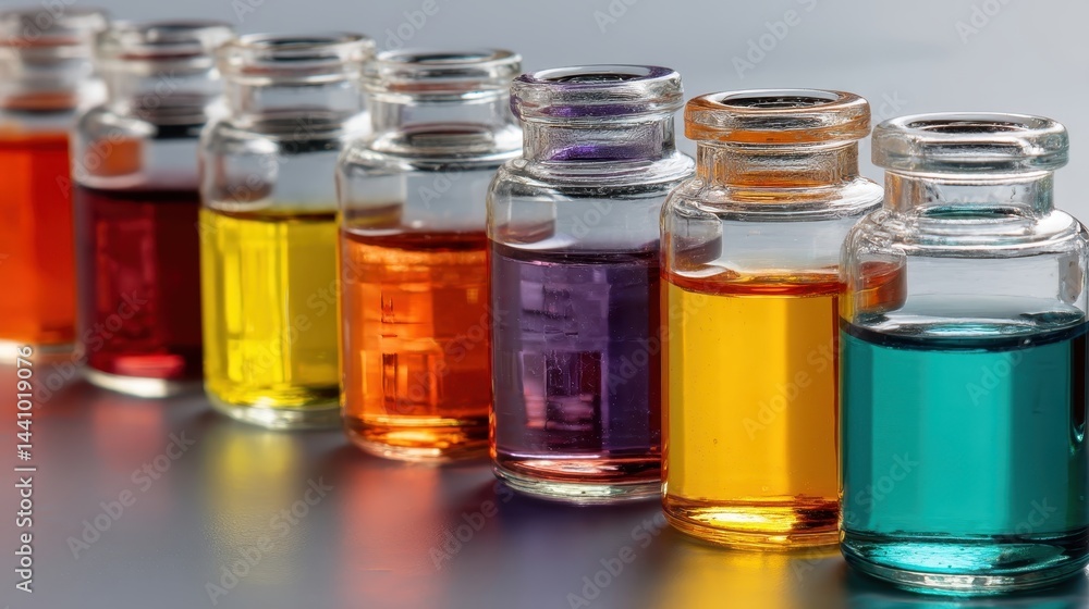Perovskite nanocrystals in colorful solutions during laboratory synthesis process
