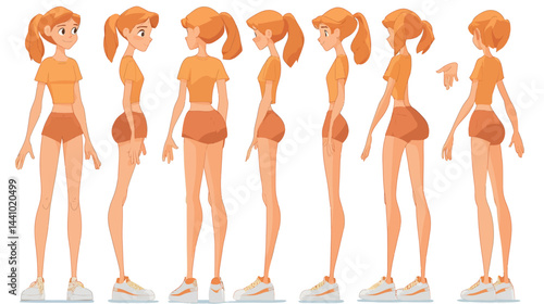 Teen Girl Animation Kit: A variety of hand, leg, and body positions for character creation  - 