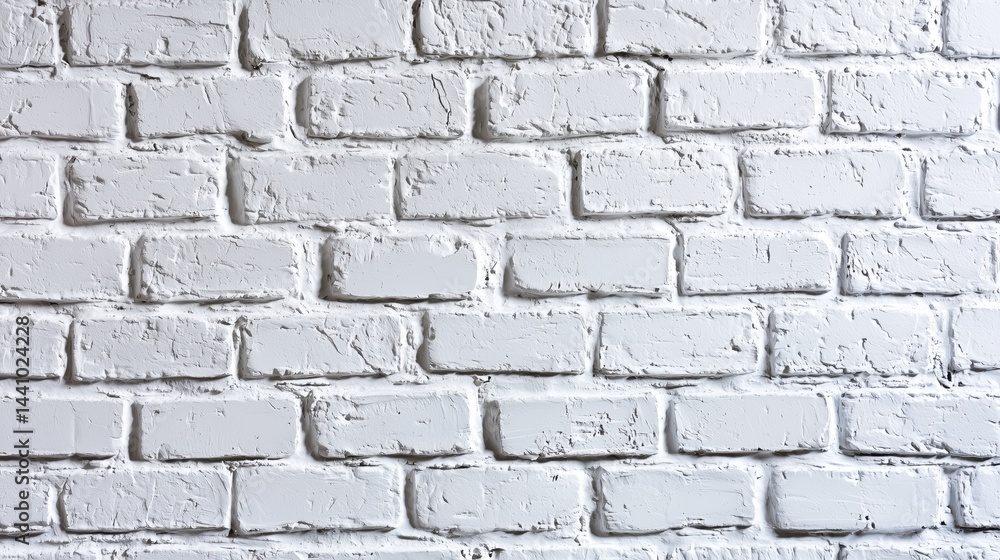 Fototapeta premium White plastering and painting brick wall white background