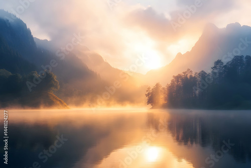 sunrise over the river