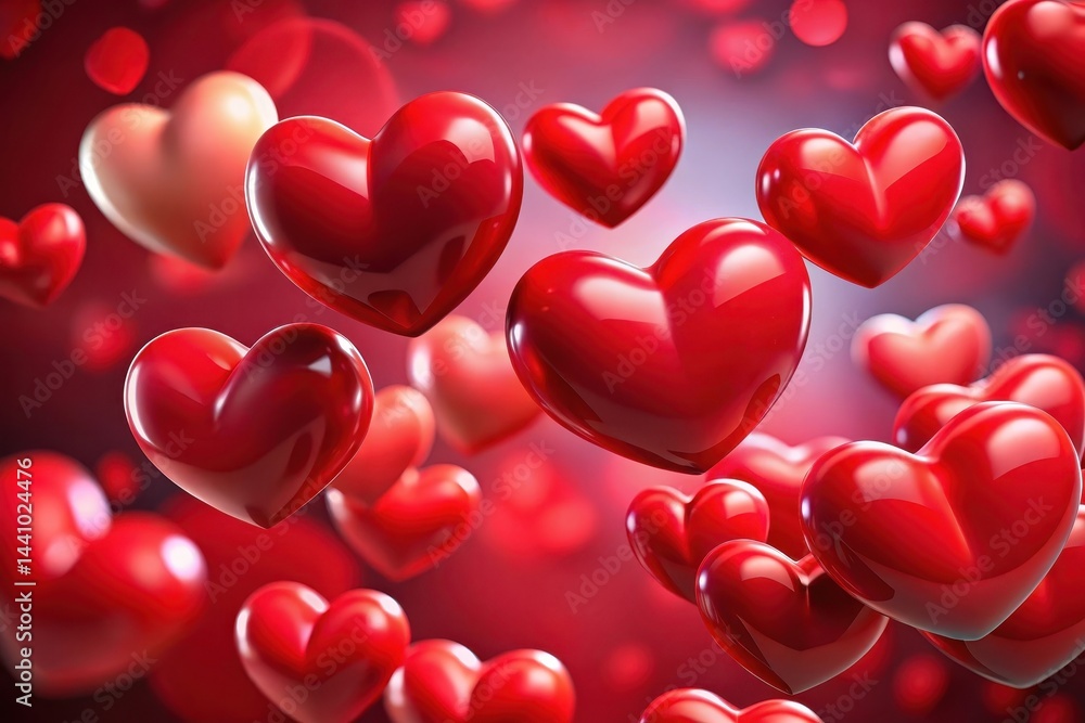 Floating red hearts create a romantic atmosphere perfect for celebrations and heartfelt moments in a dreamy backdrop Generative AI Floating red hearts create a romantic atmosphere perfect for celebrations and heartfelt moments in a dreamy backdrop Generative AI