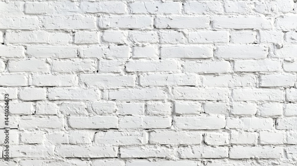 Fototapeta premium Wide White Painted Brick Wall with Soft Rough Texture